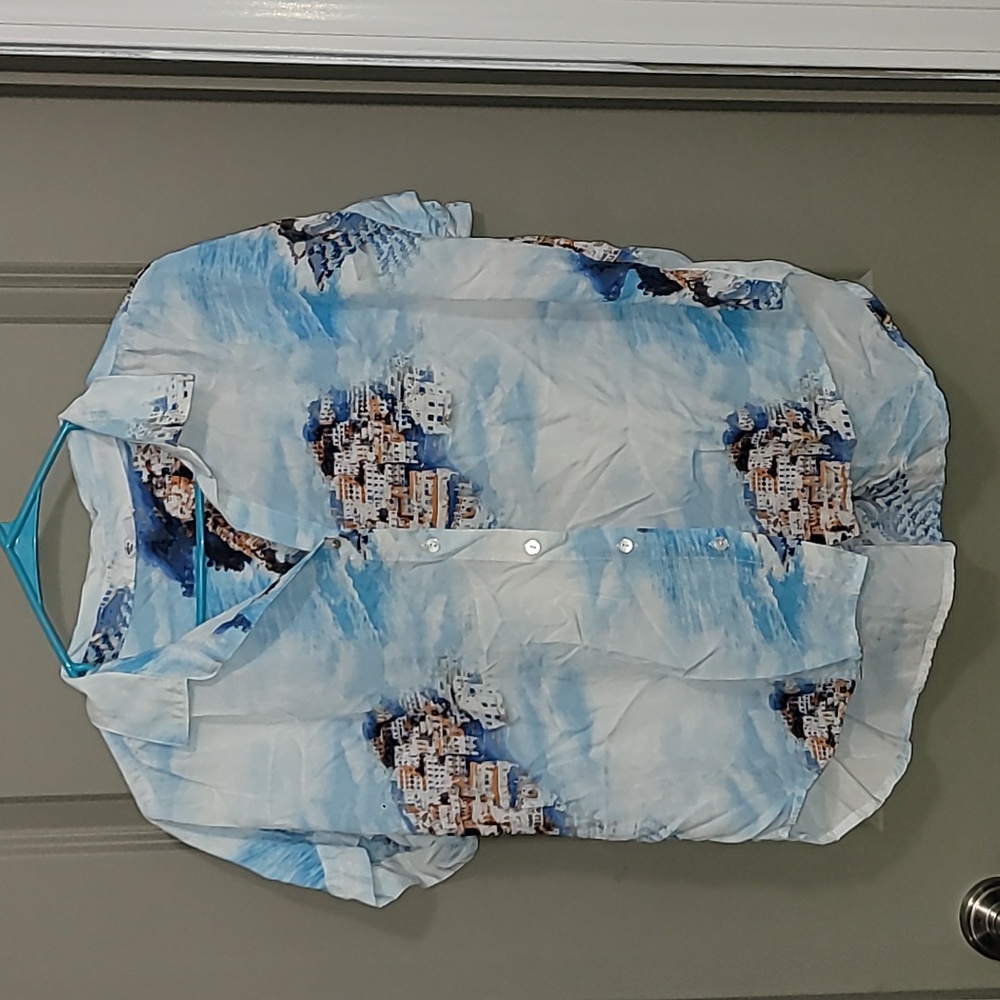 Jane and Delancey Anthropologie Greece Collared Short Sleeve Size Medium